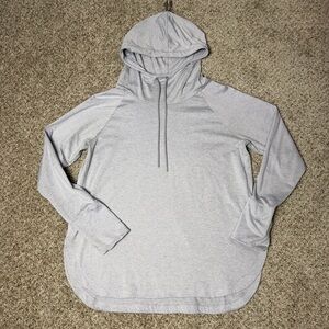 Athleta Womens XL Gray Hooded Pullover Sweatshirt Athleisure Cozy Lightweight